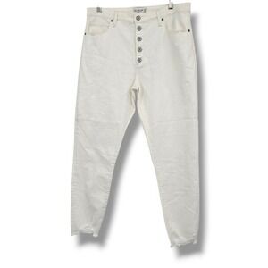 Abercrombie &‎ Fitch The Super Skinny Ankle High Rise White Button Fly Jeans